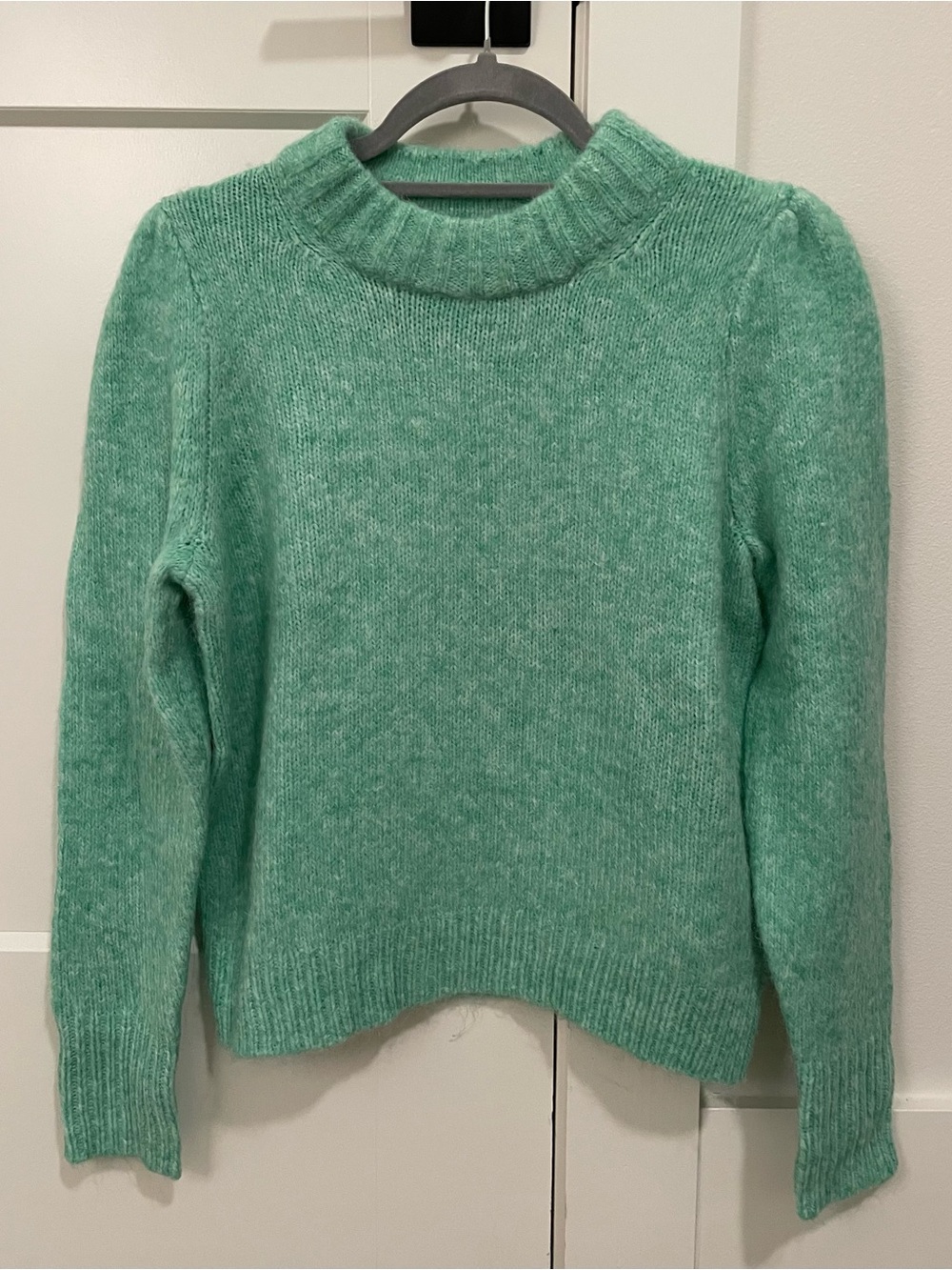 J. Crew Factory Cozy Mock Neck Sweater in Mint Green